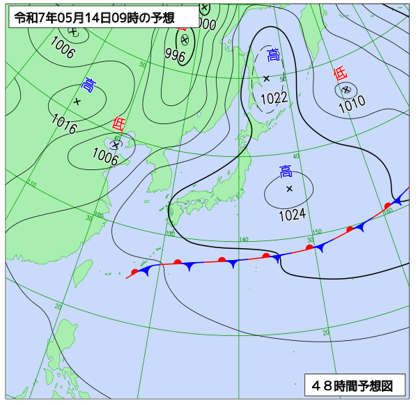 48時間天気予想図