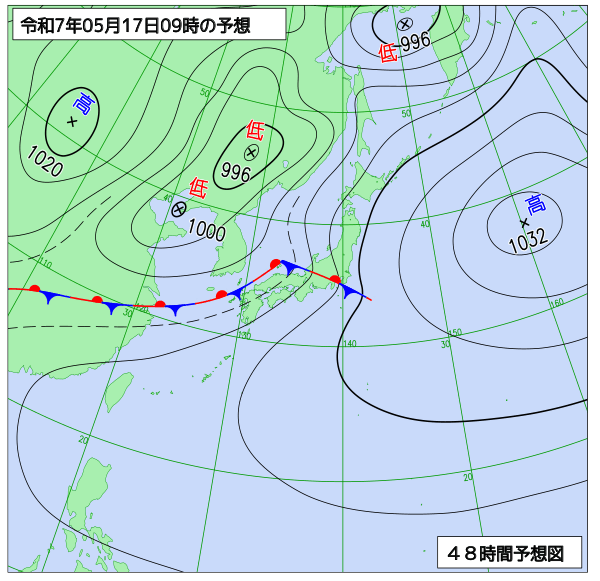 48時間天気予想図