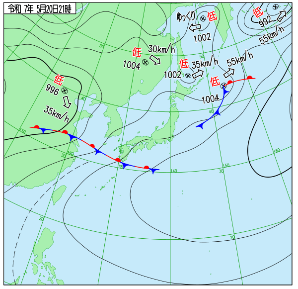 今日の天気予想図