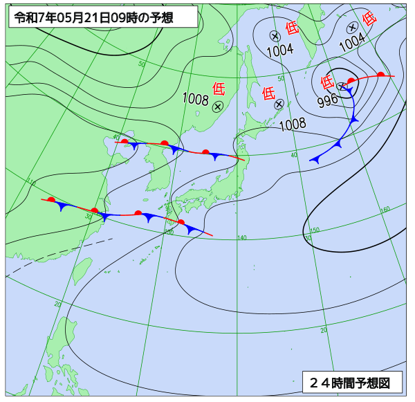 24時間天気予想図
