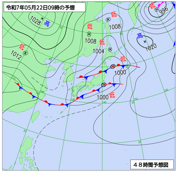 48時間天気予想図