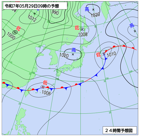 24時間天気予想図