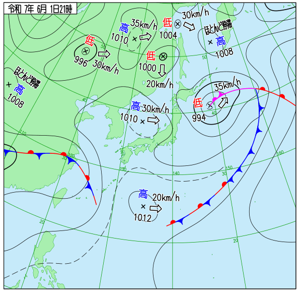 今日の天気予想図