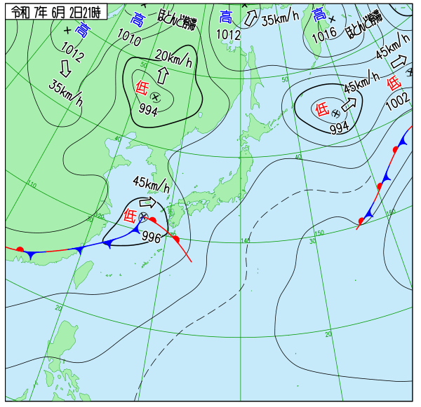 今日の天気予想図