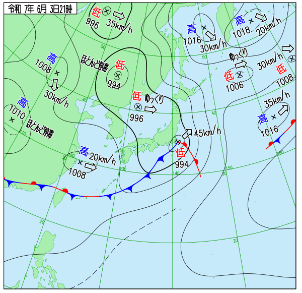 今日の天気予想図