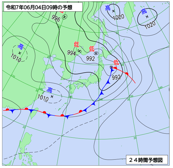 24時間天気予想図