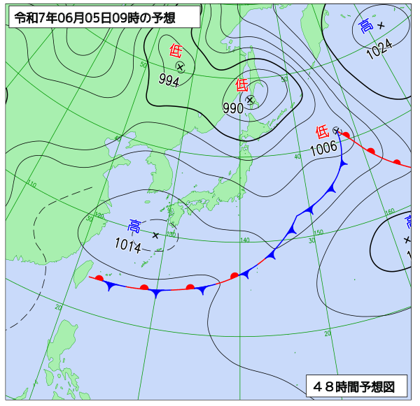 48時間天気予想図