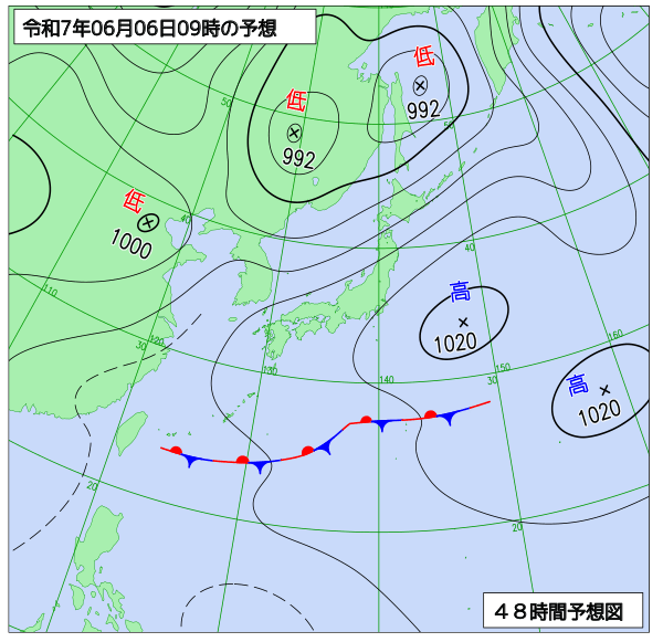 48時間天気予想図