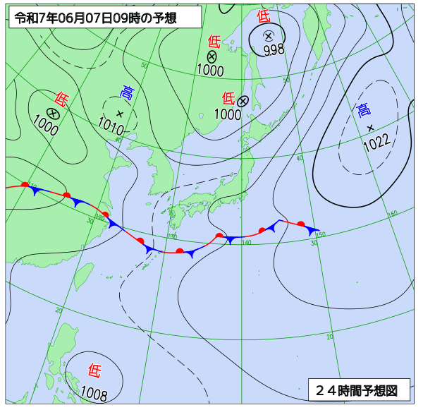 24時間天気予想図