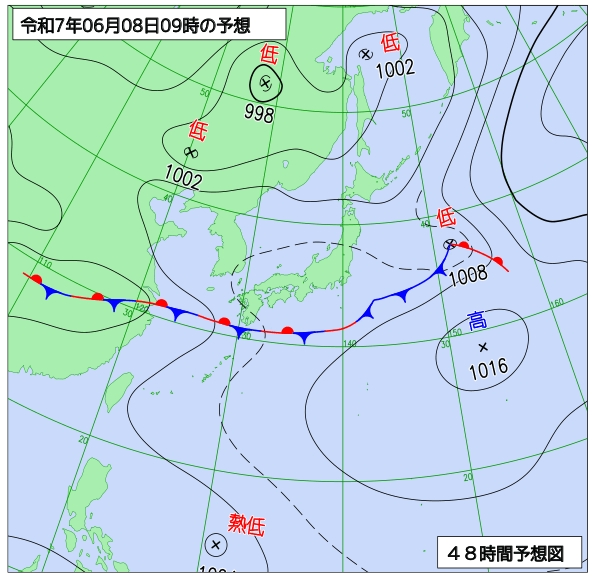 48時間天気予想図