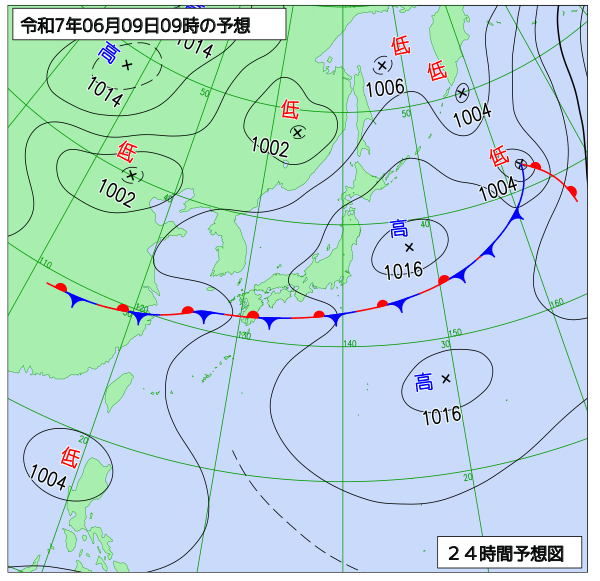 24時間天気予想図