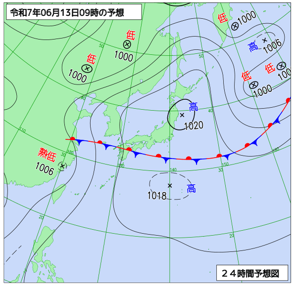 24時間天気予想図