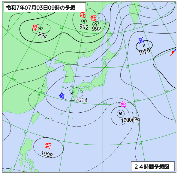 24時間天気予想図