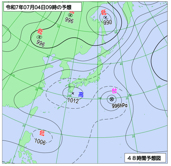 48時間天気予想図