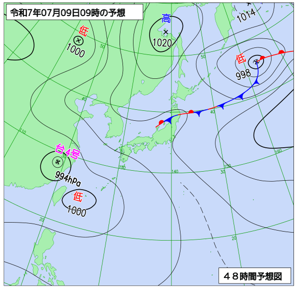 48時間天気予想図
