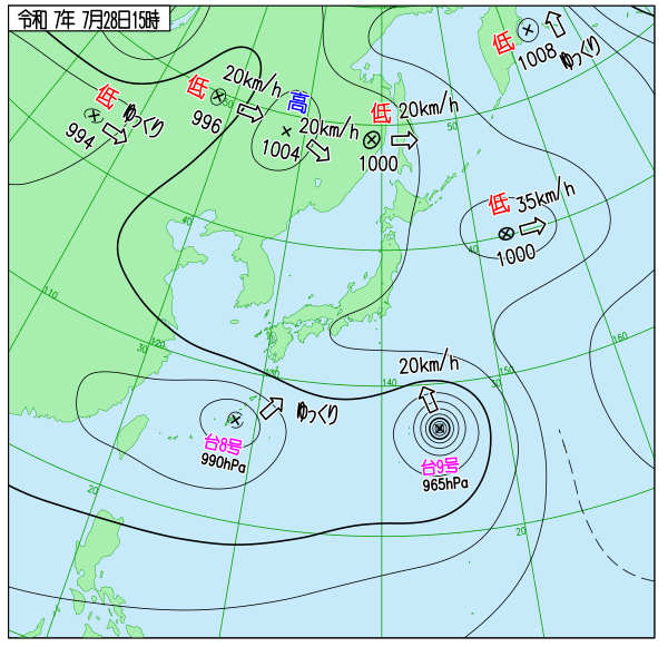 今日の天気予想図
