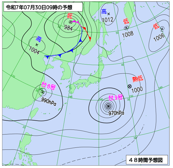 48時間天気予想図