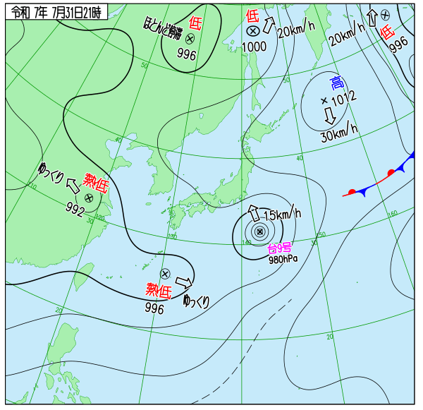 今日の天気予想図