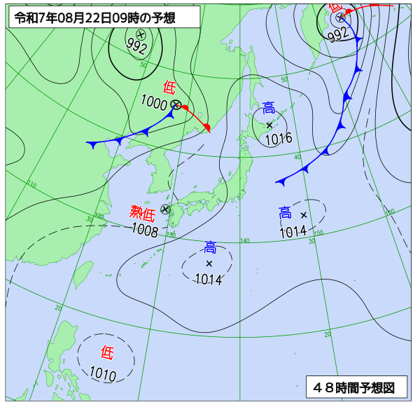 48時間天気予想図
