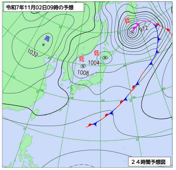 24時間天気予想図