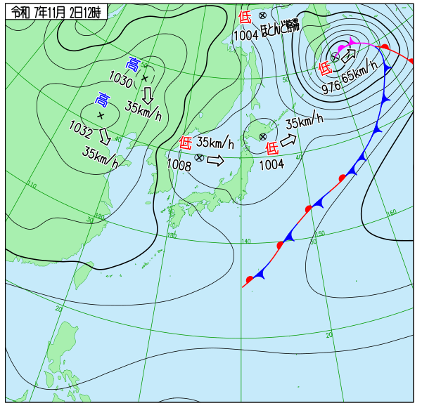 今日の天気予想図