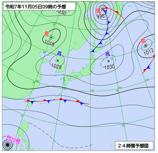 24時間天気予想図