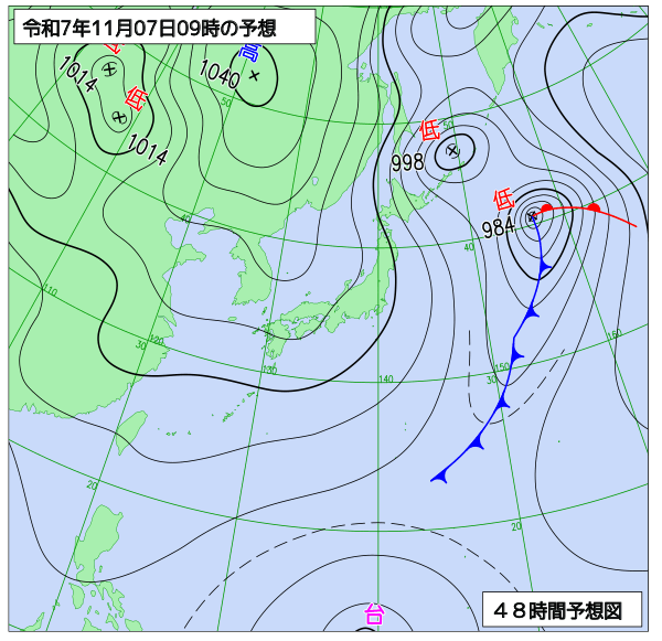 48時間天気予想図