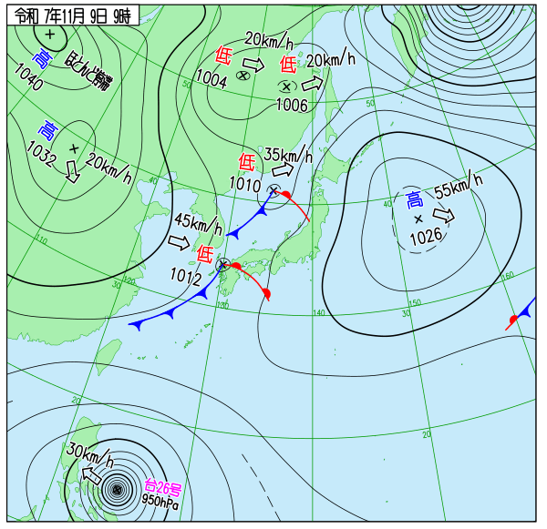 今日の天気予想図