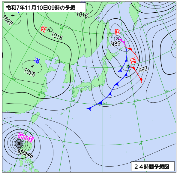 24時間天気予想図