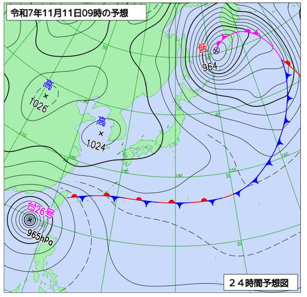 24時間天気予想図