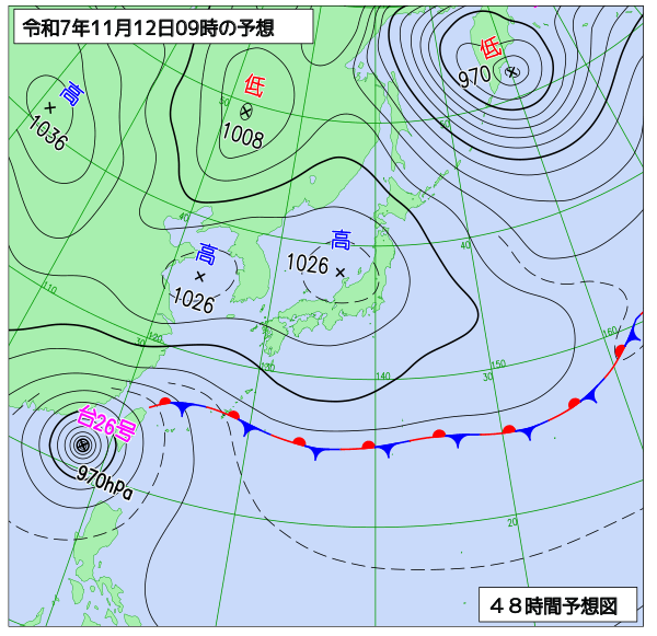 48時間天気予想図