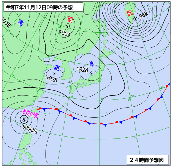 24時間天気予想図