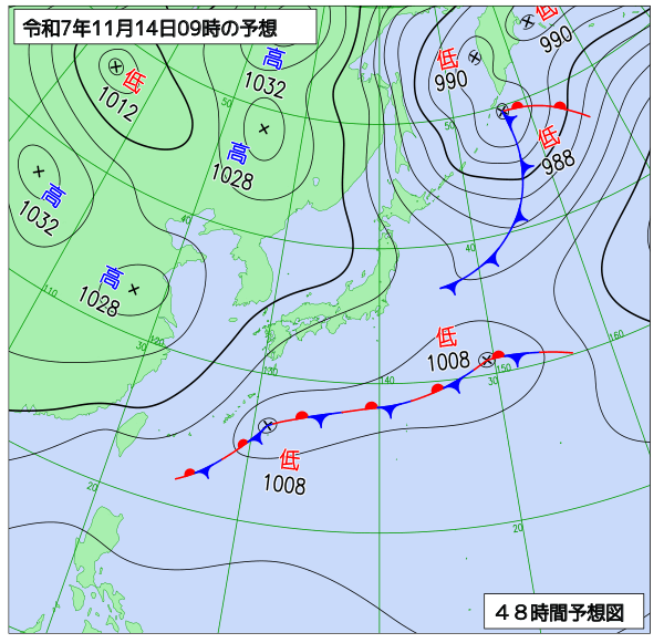 48時間天気予想図