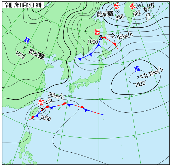 今日の天気予想図