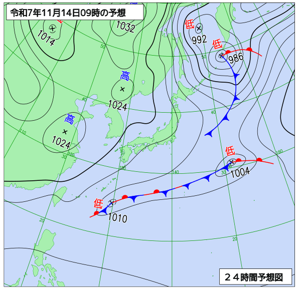 24時間天気予想図