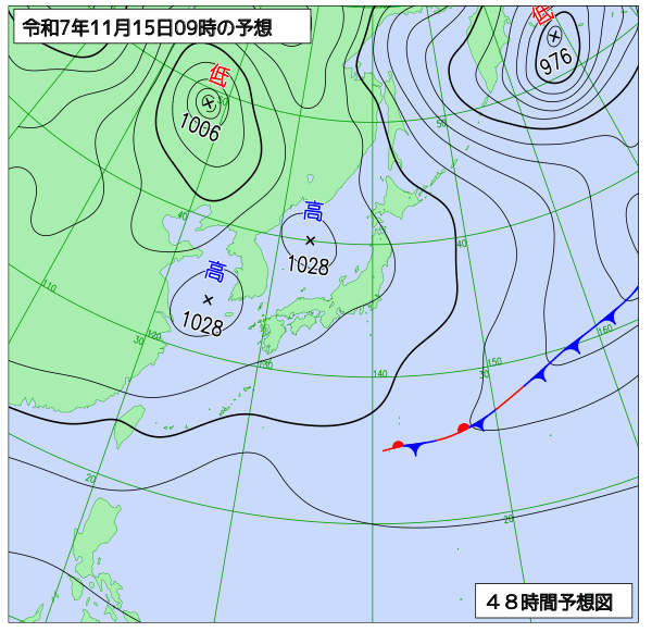 48時間天気予想図