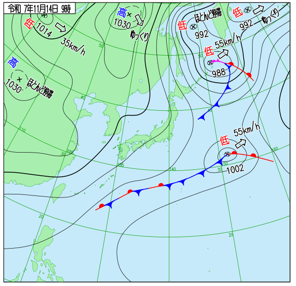 今日の天気予想図