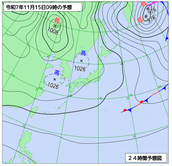 24時間天気予想図
