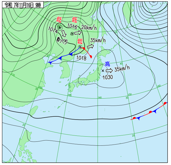 今日の天気予想図