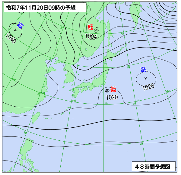 48時間天気予想図