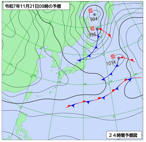 24時間天気予想図