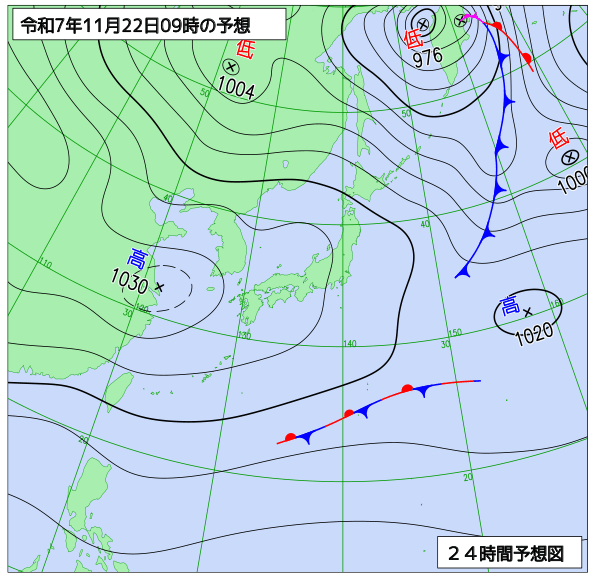 24時間天気予想図