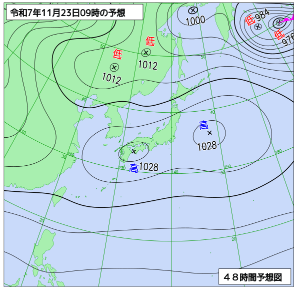 48時間天気予想図