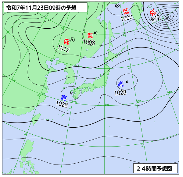 24時間天気予想図
