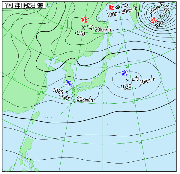 今日の天気予想図