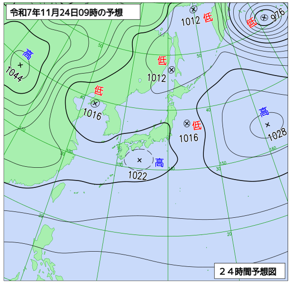 24時間天気予想図