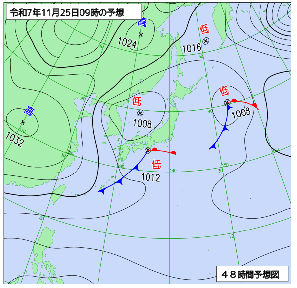 48時間天気予想図