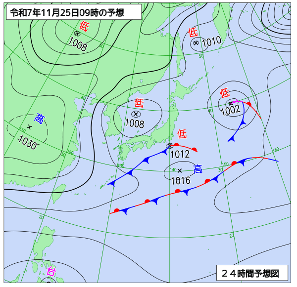 24時間天気予想図