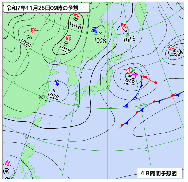 48時間天気予想図