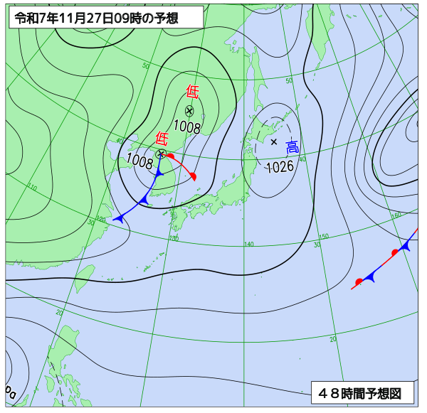 48時間天気予想図